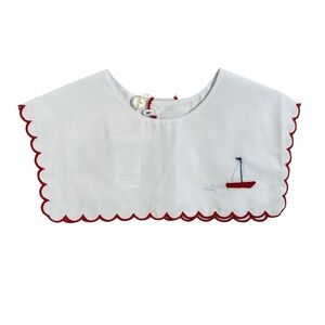 Lullaby Set White Red Scallop Sailor Collar Sailboat Embroidery 12 Months